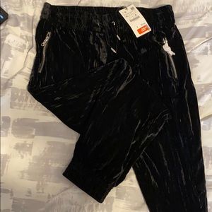 Black velvet Zara pants